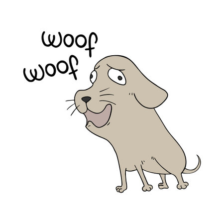 funny dog illustrationのイラスト素材