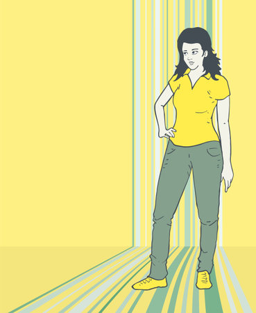 Creative design of woman in fashion poseのイラスト素材