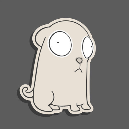 Design of funny dog drawのイラスト素材