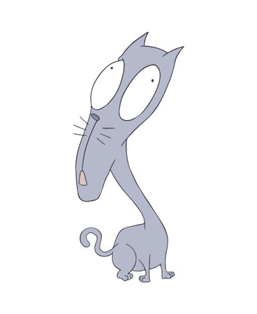 funny cat drawingのイラスト素材