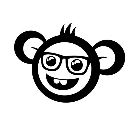 Creative design of funny monkey with glassesのイラスト素材