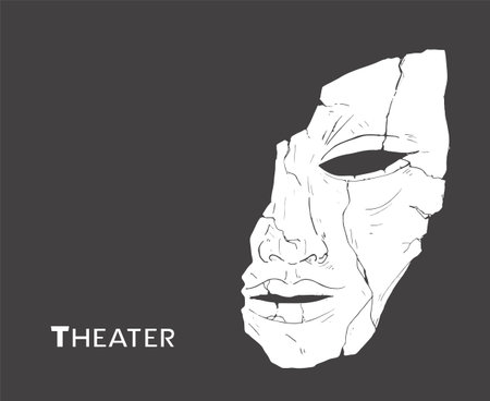Design of broken theater maskのイラスト素材