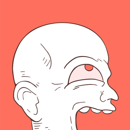 Funny bald man drawingのイラスト素材