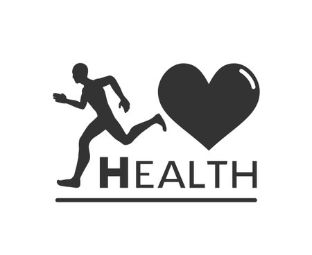 man running and health messageのイラスト素材