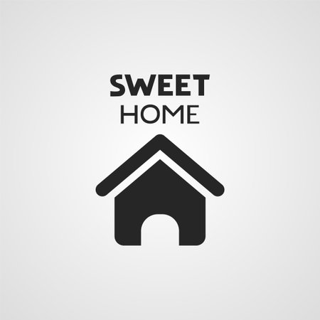 Design of house and sweet home messageのイラスト素材