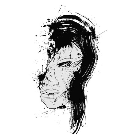Design of terrifying face illustrationのイラスト素材