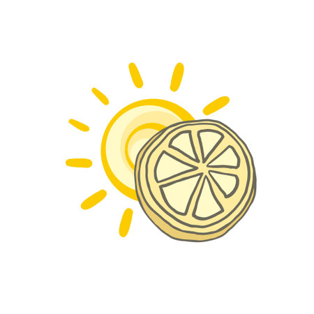 Creative design of lemon and sun illustrationのイラスト素材