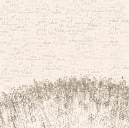 nice render 3d illustration of big cityの写真素材