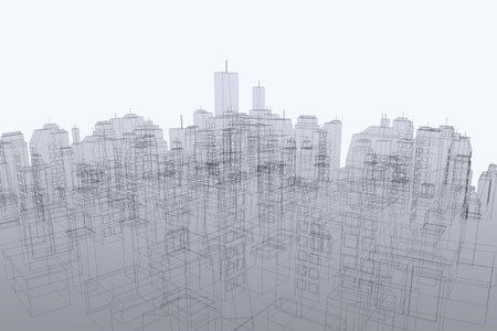 elegant city render designの写真素材