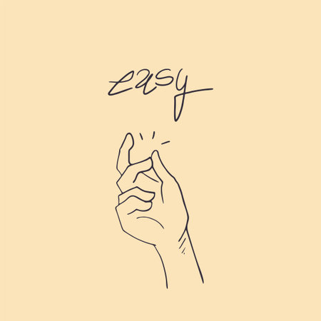 Design of snap hand and easy messageのイラスト素材