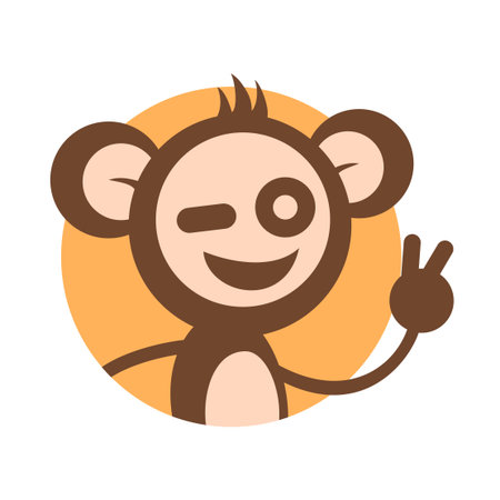 Creative design of funny monkey drawのイラスト素材