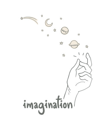 Creative design of imaginative hand illustrationのイラスト素材