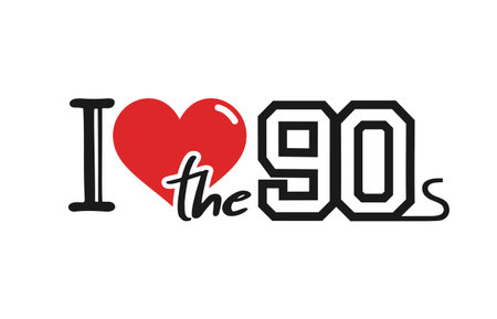 I love 90s decade symbolのイラスト素材