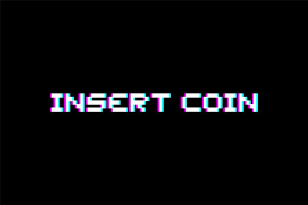 insert coin messageのイラスト素材