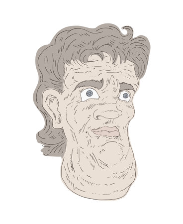 Creative design of man face, hand drawing styleのイラスト素材