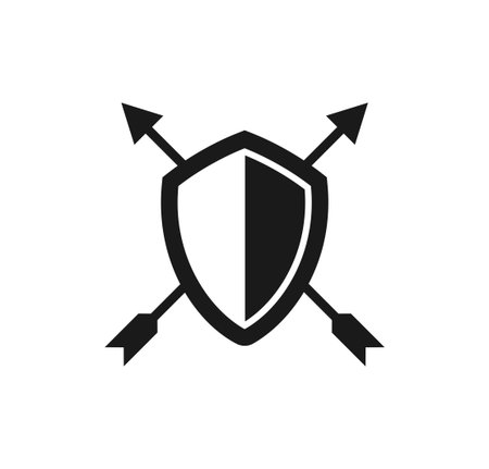Design of flat shield iconのイラスト素材