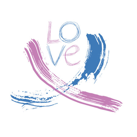 Creative design of ink stain and love messageのイラスト素材