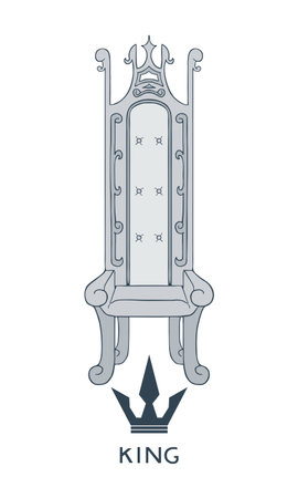 Design of royal chair hand illustrationのイラスト素材