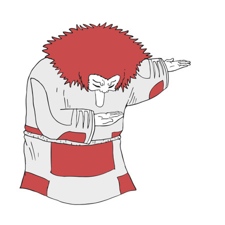 Kabuki man in respect poseのイラスト素材