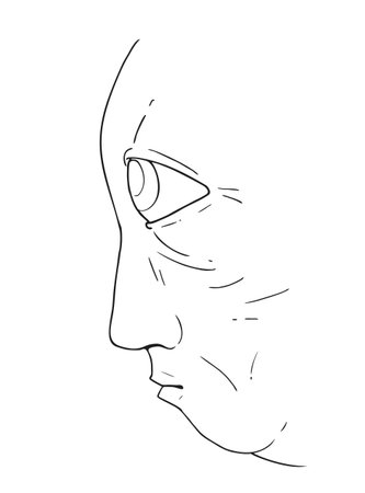 Creative design of face line drawingのイラスト素材
