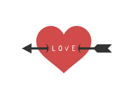 Heart pierced by arrow iconのイラスト素材