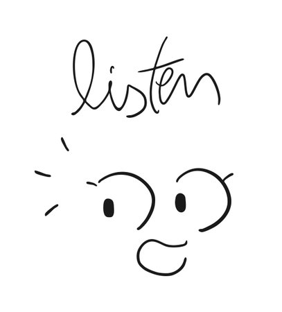 Creative design of listen messageのイラスト素材