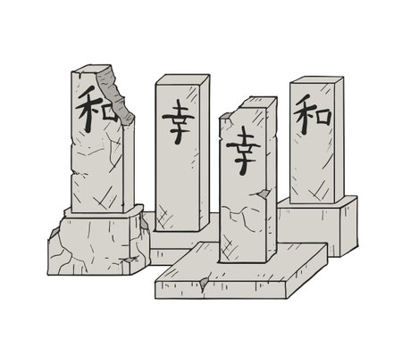 Creative design of japanese cemeteryのイラスト素材