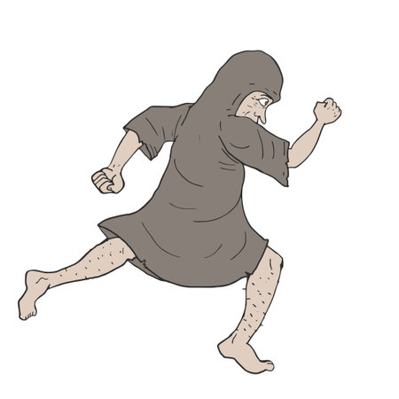Druid running drawのイラスト素材