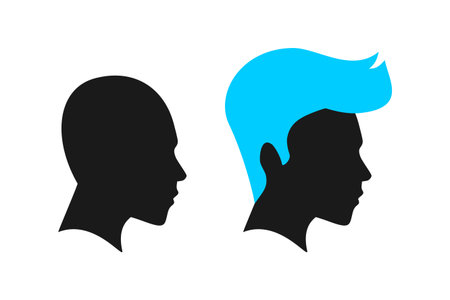 Design of man hairstyle face iconのイラスト素材