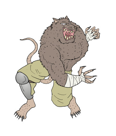 Mutant rat illustrationのイラスト素材