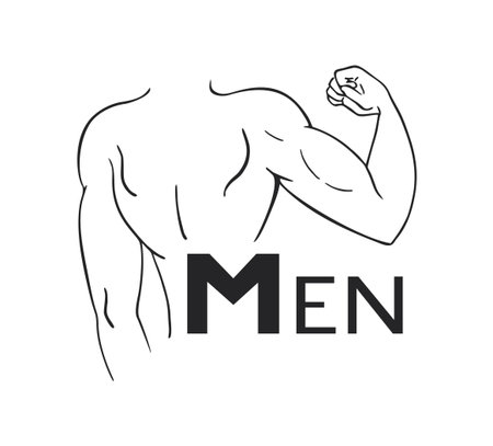 Design of muscle arm drawingのイラスト素材