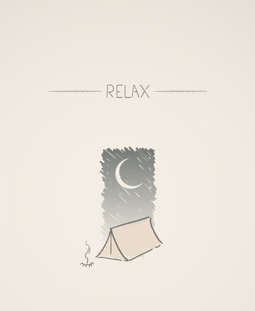 Design of relaxing camping travelのイラスト素材