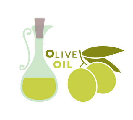 Creative design of olive oil flat illustrationのイラスト素材