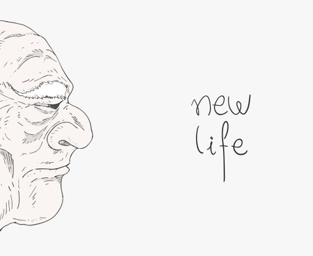 Design of senior man head illustrationのイラスト素材