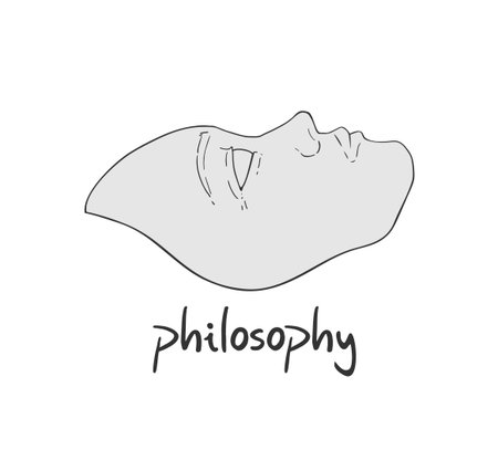 Elegant philosophy face line drawingのイラスト素材
