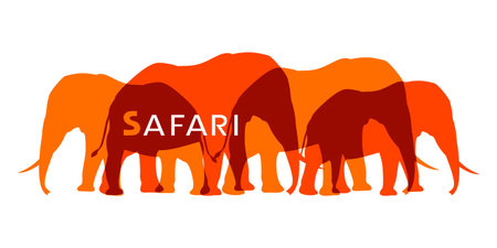 Creative design of elephants hers illustrationのイラスト素材