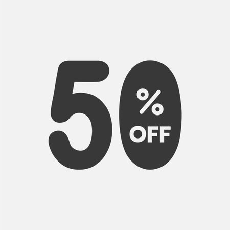 Discount 50 percent symbol