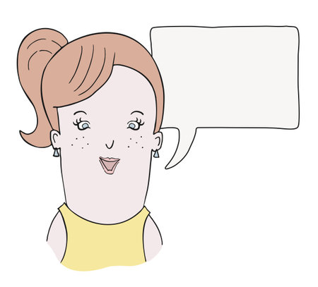 Woman talking drawingのイラスト素材
