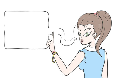Woman talking illustrationのイラスト素材
