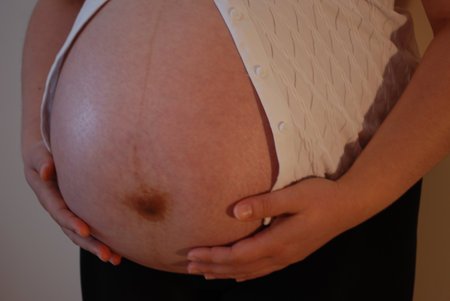 Young woman in advanced pregnancyの写真素材