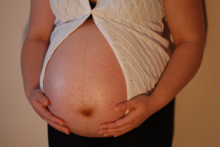 Young woman in advanced pregnancyの写真素材