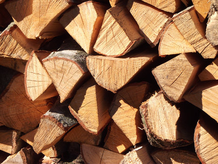 stacked firewoodの写真素材