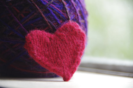Wool knitted heart