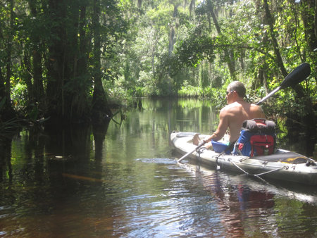 Man in a Kayakの写真素材