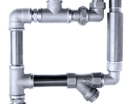 Water pipes on a white background 