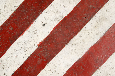 Red and white road markingの写真素材