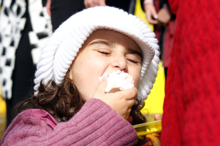 RUSSIA, MOSCOW - SEPTEMBER 26: Solemn events for a case of anniversary of factory."75-year-old anniversary of factory of processed cheese"Karat"" September 26, 2009 in Moscow, Russiaのeditorial素材