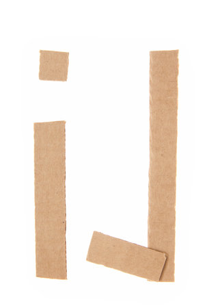 Cardboard letter from the alphabet on a white backgroundの写真素材