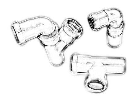 Black and white graphic representation of a water pipe