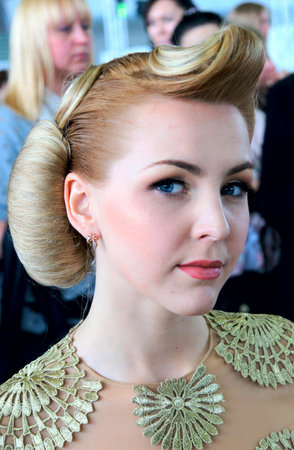 The XV Championship of Moscow on hairdressers art, decorative cosmetics, modeling and design of nailsのeditorial素材